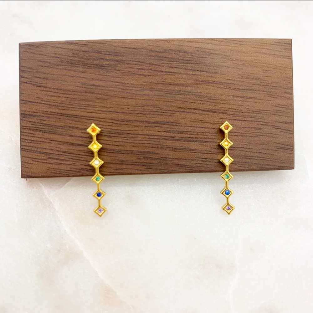 Rainbow Stick Drop Earrings